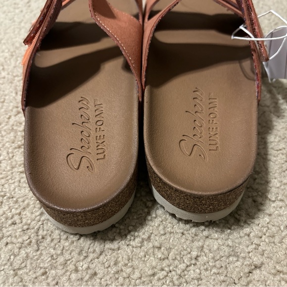 NEW SKECHERS CORAL FOOTBED CORK SANDALS RELAXED FIT  LUXEFOAM 1662282 WOMENS 10 - Picture 7 of 9